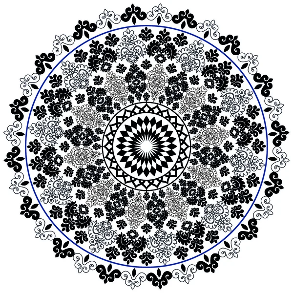 Zwarte Oosterse patroon en ornamenten — Stockvector