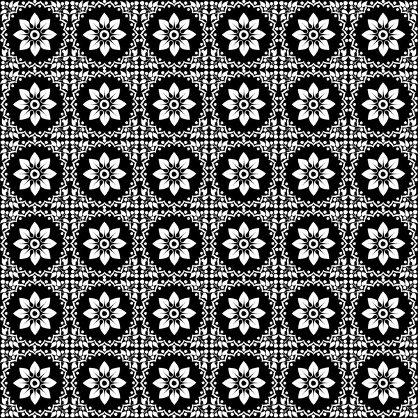 Black and white oriental seamless pattern — Stock Vector