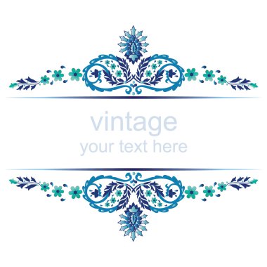 süslü vintage altı kare