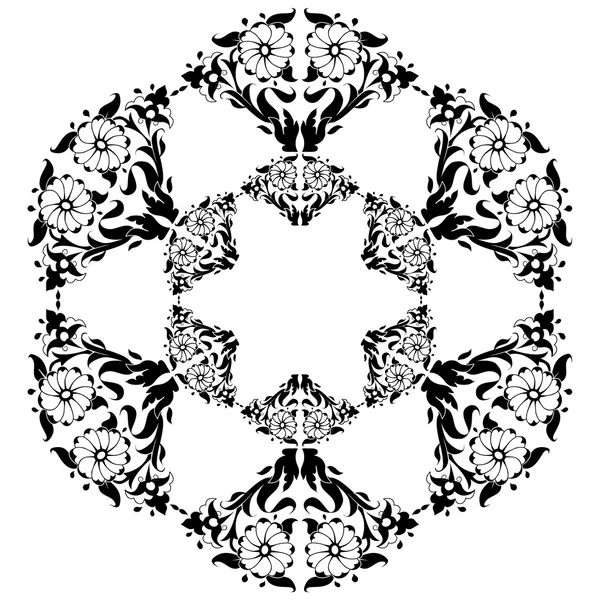 Svarta och vita ottomanska seriell mönster 25 — Stock vektor
