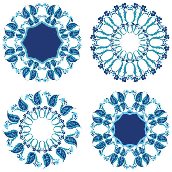 Oosterse Ottomaanse ontwerp twintig blauw — Stockvector