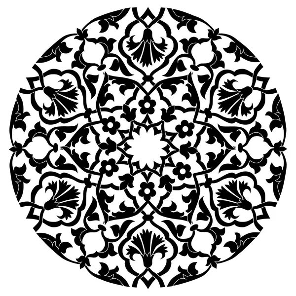 Diseño otomano oriental negro veinticuatro — Archivo Imágenes Vectoriales