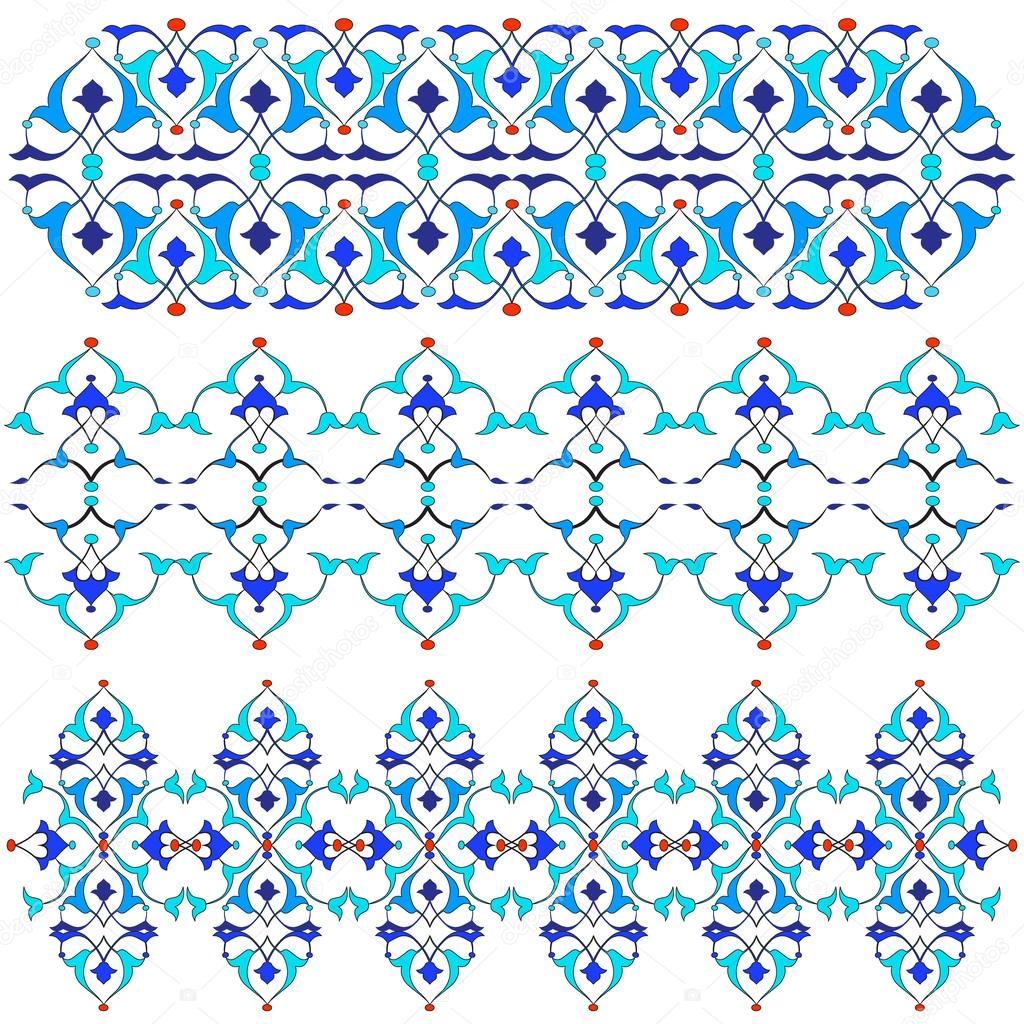 blue oriental border and ornament fifteen