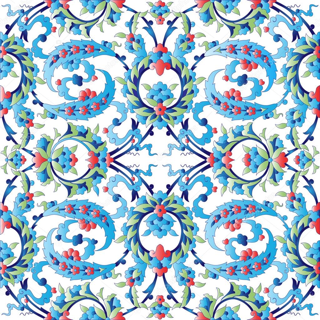 blue oriental ottoman design forty