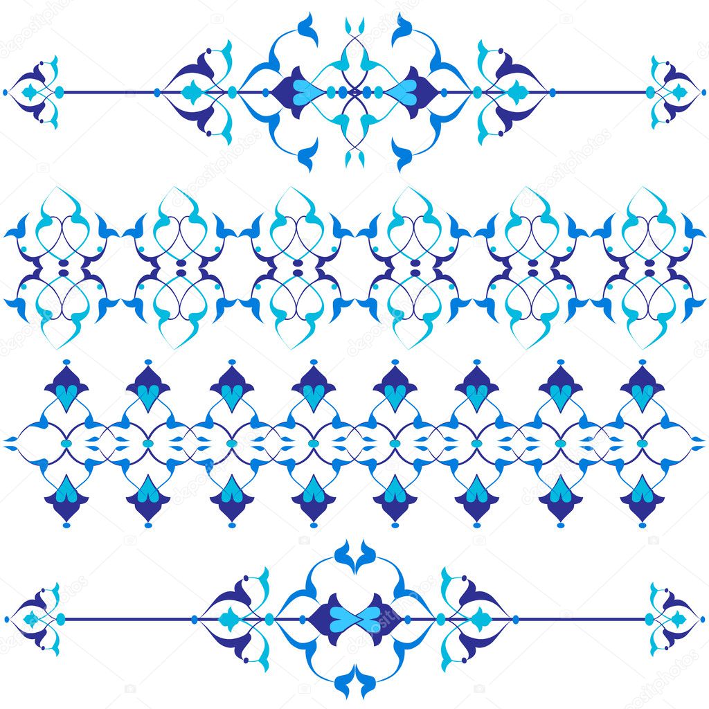 blue oriental border and ornament seventeen