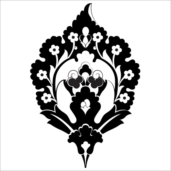 Siyah oryantal Osmanlı tasarımı kırk altı — Stok Vektör