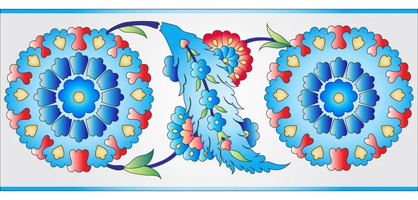 Osmanského umění květiny osm — Stockový vektor