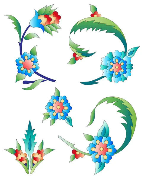 Osmanlı sanat çiçek eleven — Stok Vektör