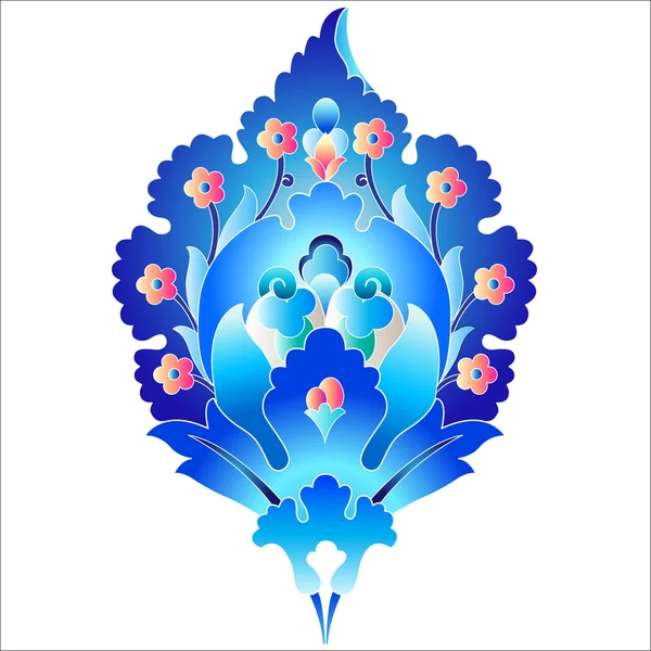 Pouf oriental bleu dessin quarante-six — Image vectorielle