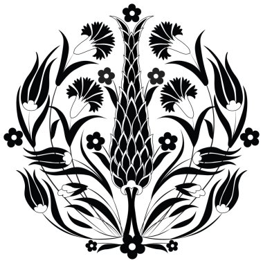 oryantal Osmanlı tasarımı siyah