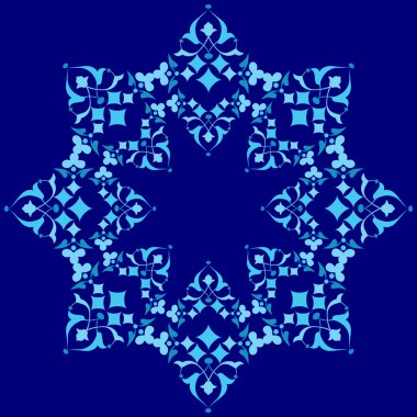 elli beş Osmanlı motifleri mavi tasarım serisi