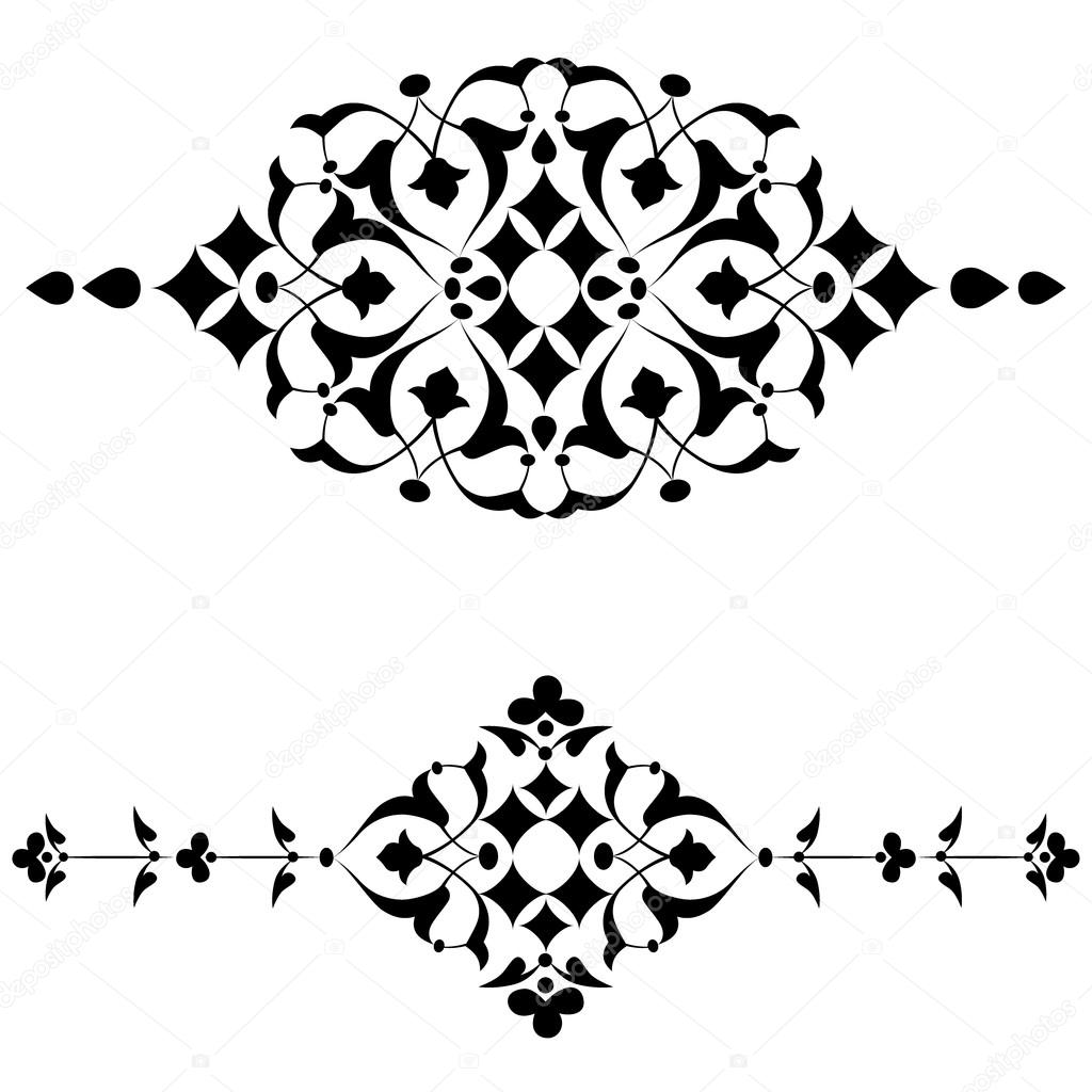 Ottoman motifs black design series of fifty four