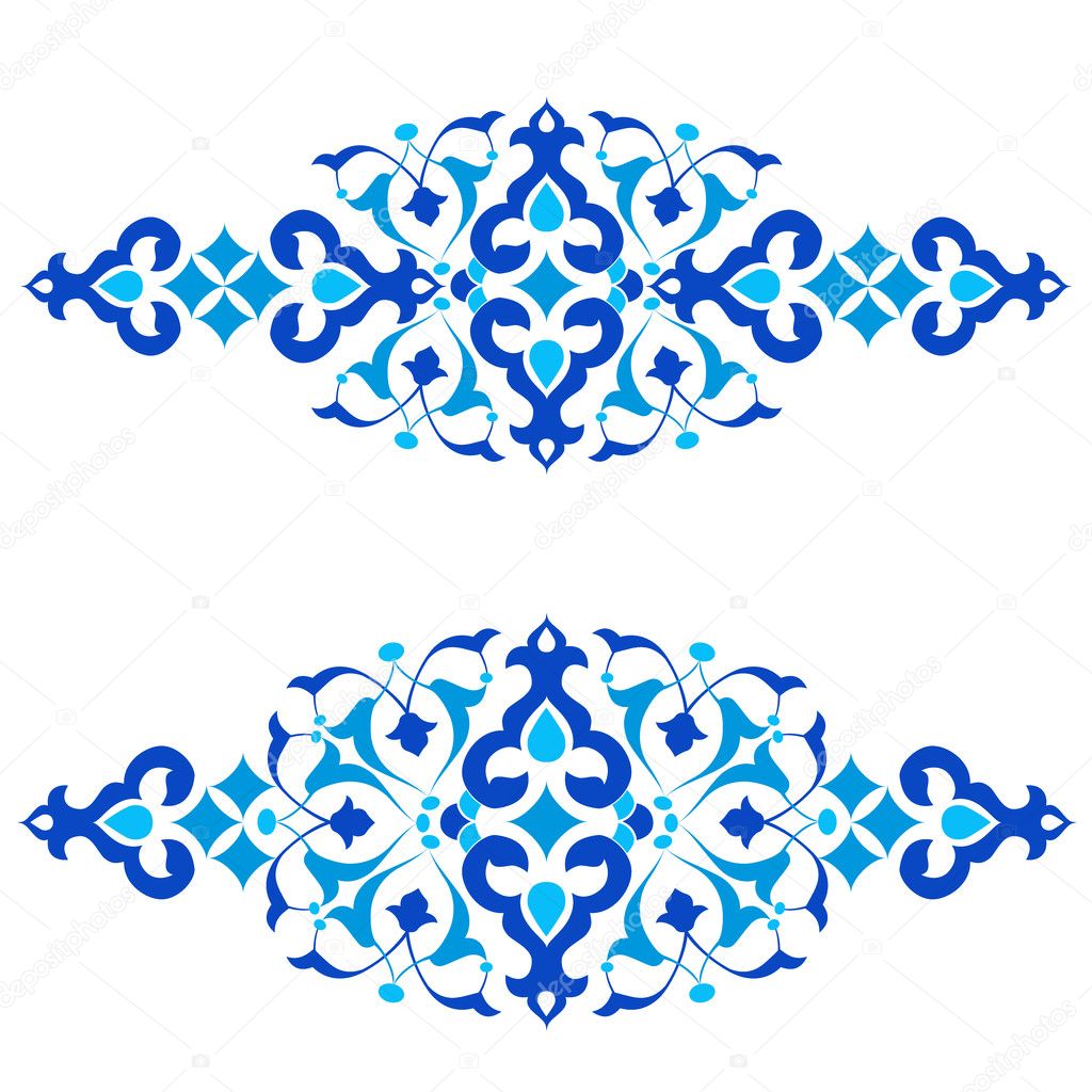 Ottoman motifs blue design series of fifty three