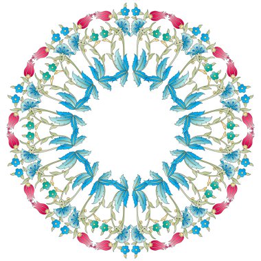 Elli altı Osmanlı motifleri mavi tasarım serisi