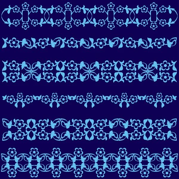 Ottoman motifs blue design series of fifty seven — Stock Vector