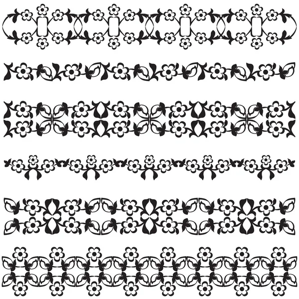 Ottoman motifs black design series of fifty seven — Stock Vector