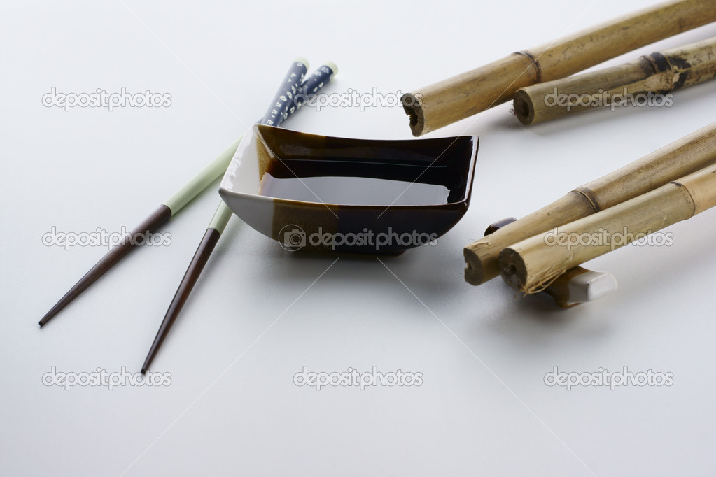 Soy sauce and bamboo