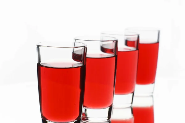 Shots with red cocktail — Stock Photo, Image