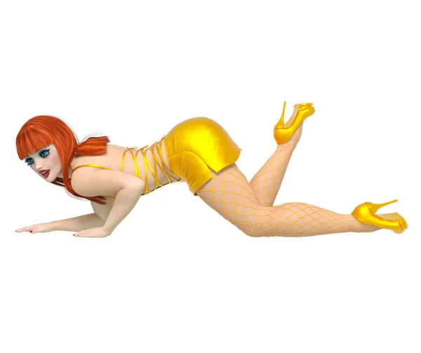 Sexy Dívka Krátké Večerní Kožené Šaty Fishnet Punčocháče Punčochyhose Woman — Stock fotografie