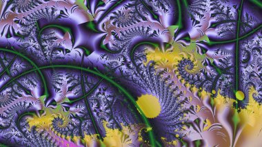 Soyut fantezi süs deseni. Tebrik kartları veya tişörtler için yaratıcı fraktal tasarım