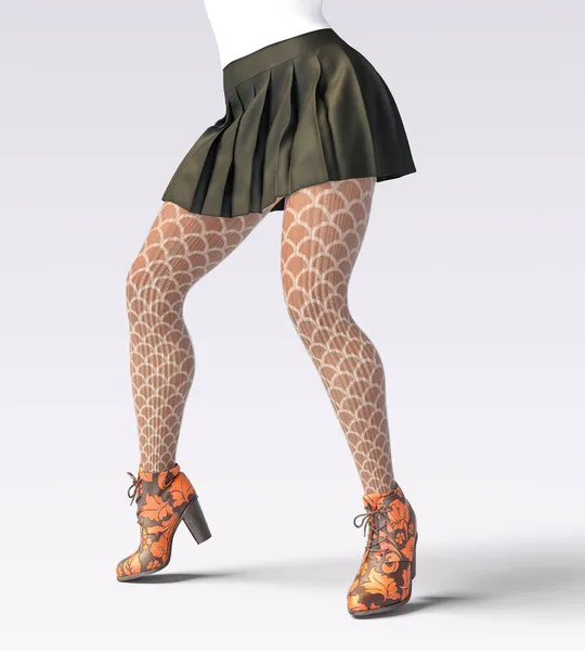 Schöne Weibliche Beine Wollene Leggings Und Halbeperlen Sexy Schlanke Weibliche — Stockfoto