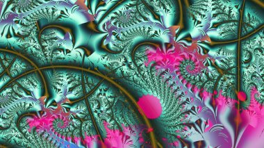 Soyut fraktal sanat arka plan çizim uzayı geometrisi. Arkaplan fraktal çoklu renk dokusundan oluşur ve hayal gücü, yaratıcılık ve tasarım projelerinde kullanılmak için uygundur