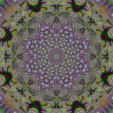 Soyut fantezi süs deseni. Tebrik kartları veya tişörtler için yaratıcı fraktal tasarım