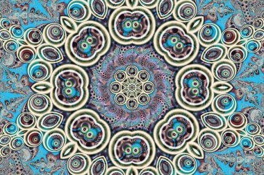 Serideki renkler, süslü boyalar. Arkaplan fraktal renk dokusundan oluşur ve hayal gücü, yaratıcılık ve tasarım projelerinde kullanılmak için uygundur