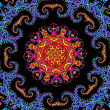 Soyut fraktal sanat arka plan çizim uzayı geometrisi. Arkaplan fraktal çoklu renk dokusundan oluşur ve hayal gücü, yaratıcılık ve tasarım projelerinde kullanılmak için uygundur