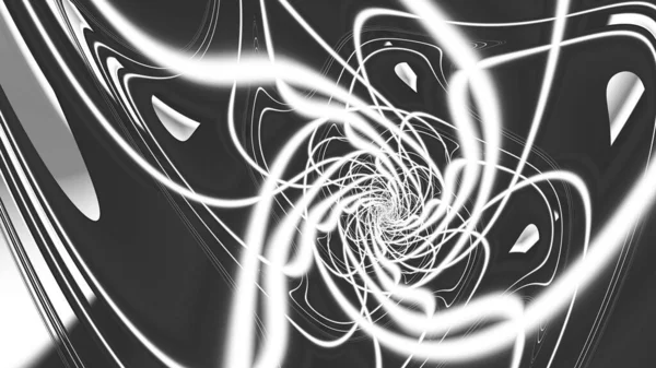 Neskutečný Černobílé Ilustrace Posvátná Geometrie Tajemný Psychedelické Relaxační Vzor Fraktální — Stock fotografie