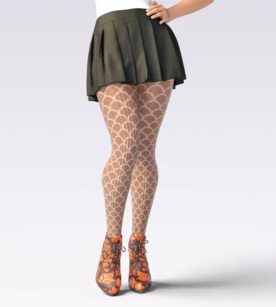 Belle Gambe Femminili Leggings Lana Mezze Perline Sexy Slim Stivali — Foto Stock