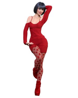 Güzel kadın kısa gece mini elbisesi ve çorapları. Parlak kıyafetler koleksiyonu. Parlak makyaj. Kadın fotoğraf stüdyosu. Kavramsal moda sanatı..