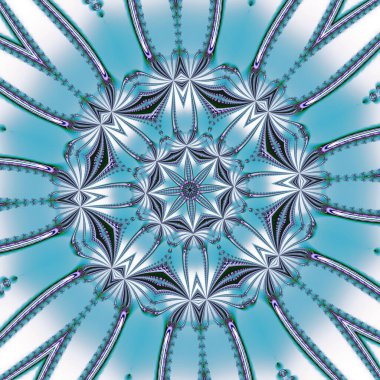 Soyut fraktal bandana baskı. Desen tasarım yastık, halı, kilim, kumaş için kare. İpek boyun atkı, atkı, şal, wra için Mandala tasarım