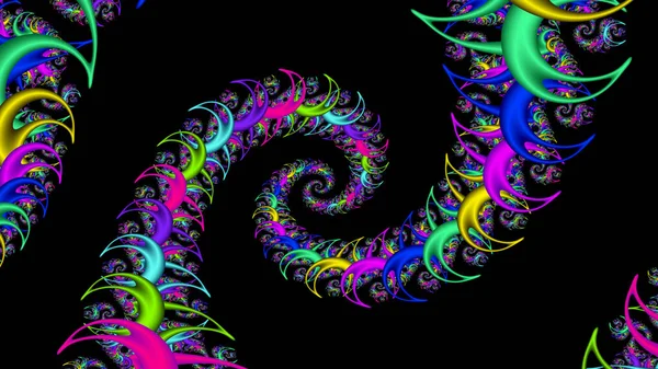 Abstrakcyjne Fraktalne Kształty Fantazyjne Kolorowe Chaotyczne Fraktalne Tekstury Wzór Ilustracji — Zdjęcie stockowe