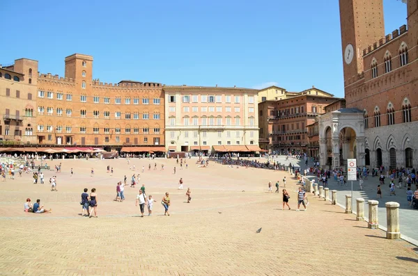 Detalhes Piazza del Campo, Siena, Itália  . — Fotografia de Stock