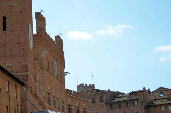 Piazza del campo details, siena, Italië . — Stockfoto