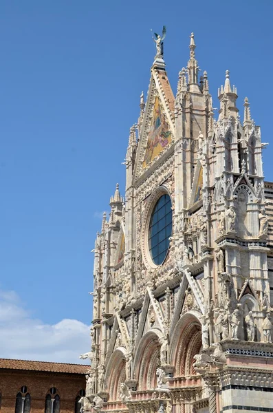 Siena Duomo, detalles de la arquitectura . — Foto de Stock