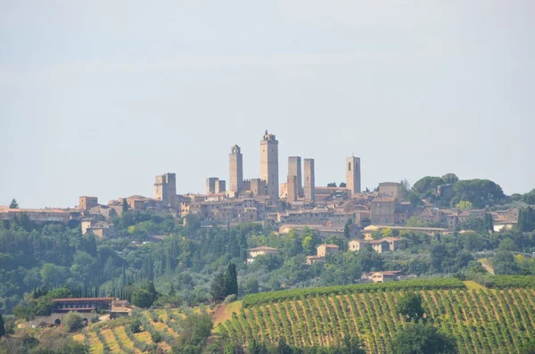 A gyönyörű város, San Gimignano, Toszkána Olaszország — Stock Fotó