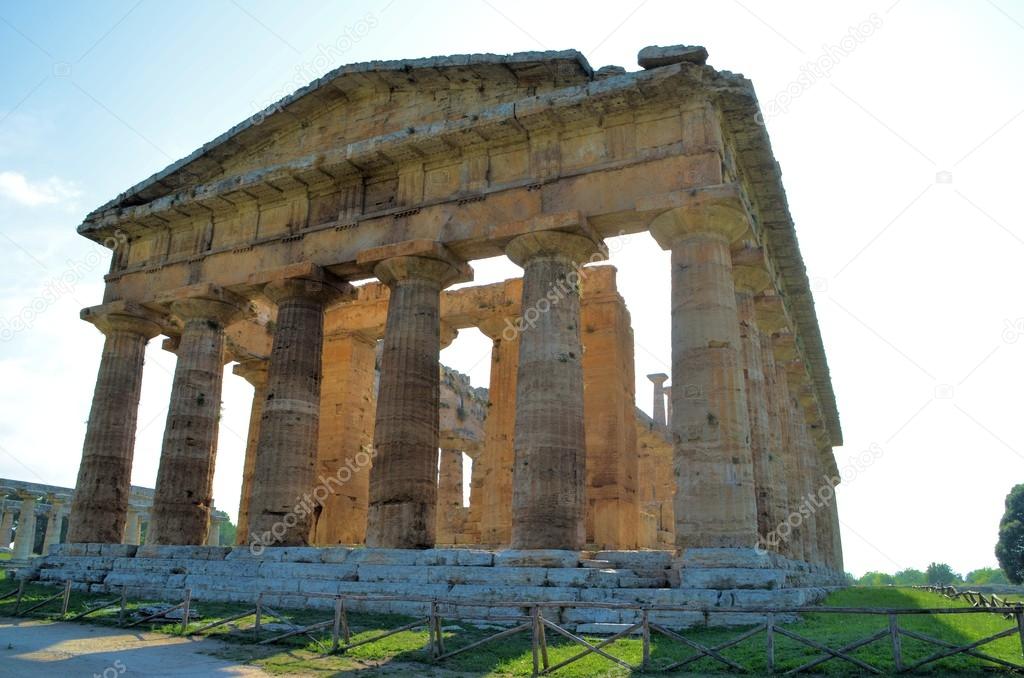 Ancient Greek temples and trees in southern Italy