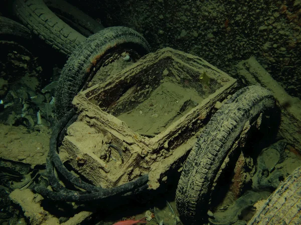 Accumulatort vozík RAF na ss thistlegorm. — Stock fotografie