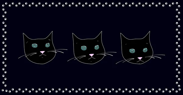 Chat face avant vers le bas — Image vectorielle