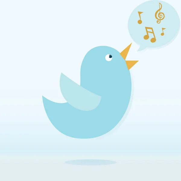 Chant vectoriel oiseau Twitter — Image vectorielle