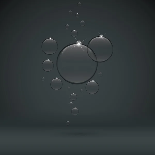 Burbuja sobre fondo oscuro negro gota transparente Gráficos vectoriales