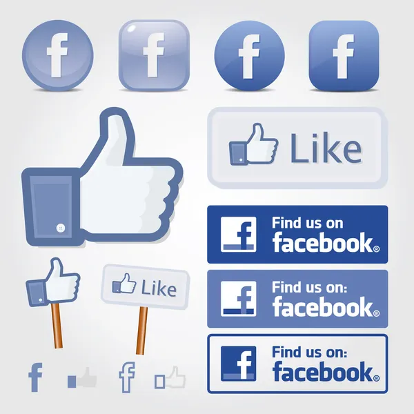 Facebook sociale pictogram knop zoals symbool instellen Stockvector