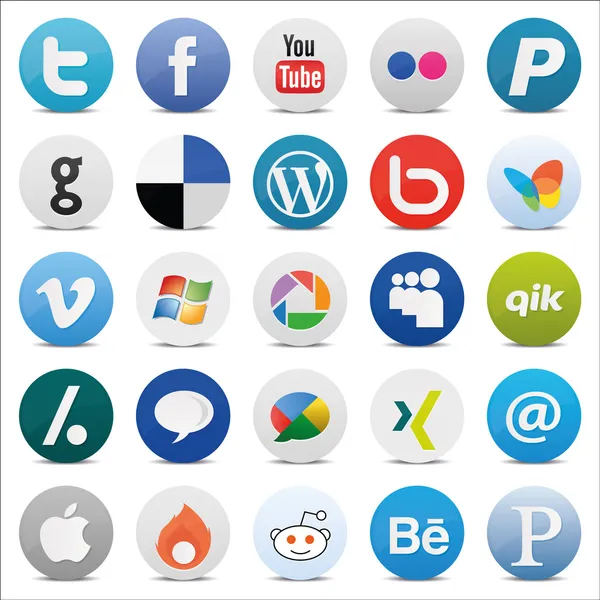 Iconen van sociale media Rechtenvrije Stockillustraties