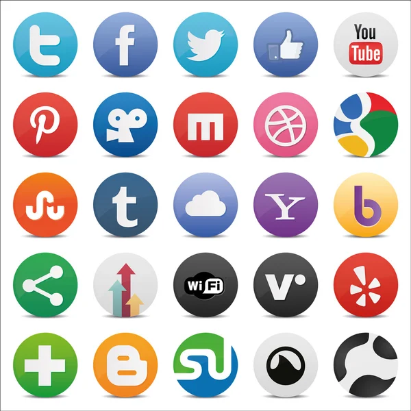 Sociale pictogrammen instellen — Stockvector