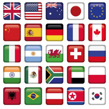Bayraklar dünya top Birleşik kümesi vektör