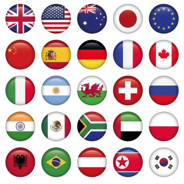 set yuvarlak dünya top Birleşik Devletleri bayrakları