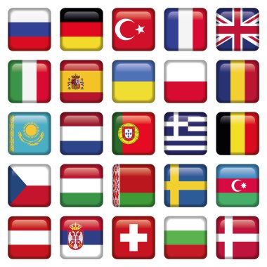 Bayraklar Avrupa simgeler murabba