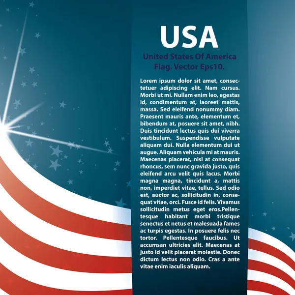 Vektor Hintergrund usa Flagge und Text — Stockvektor